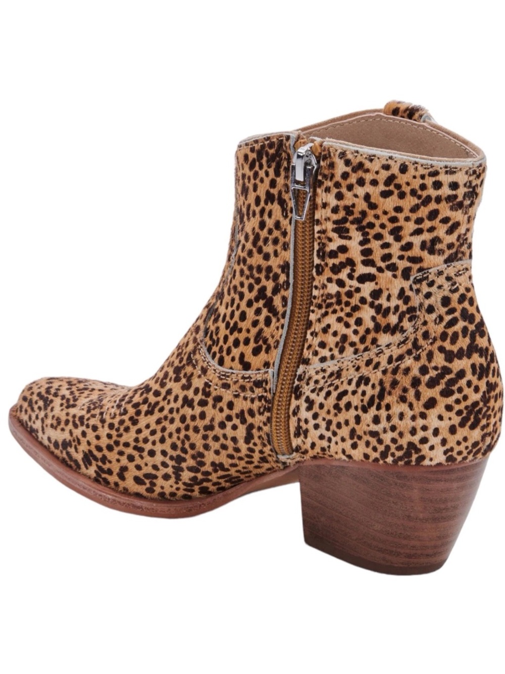 Dolce Vita Leopard Print Ankle Booties in Tan/Black - 9.5 - Picture 3 of 10